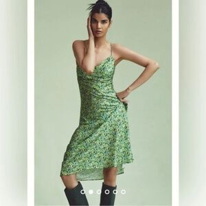 Favorite Daughter The Envy Green Floral Slip Dress Size L